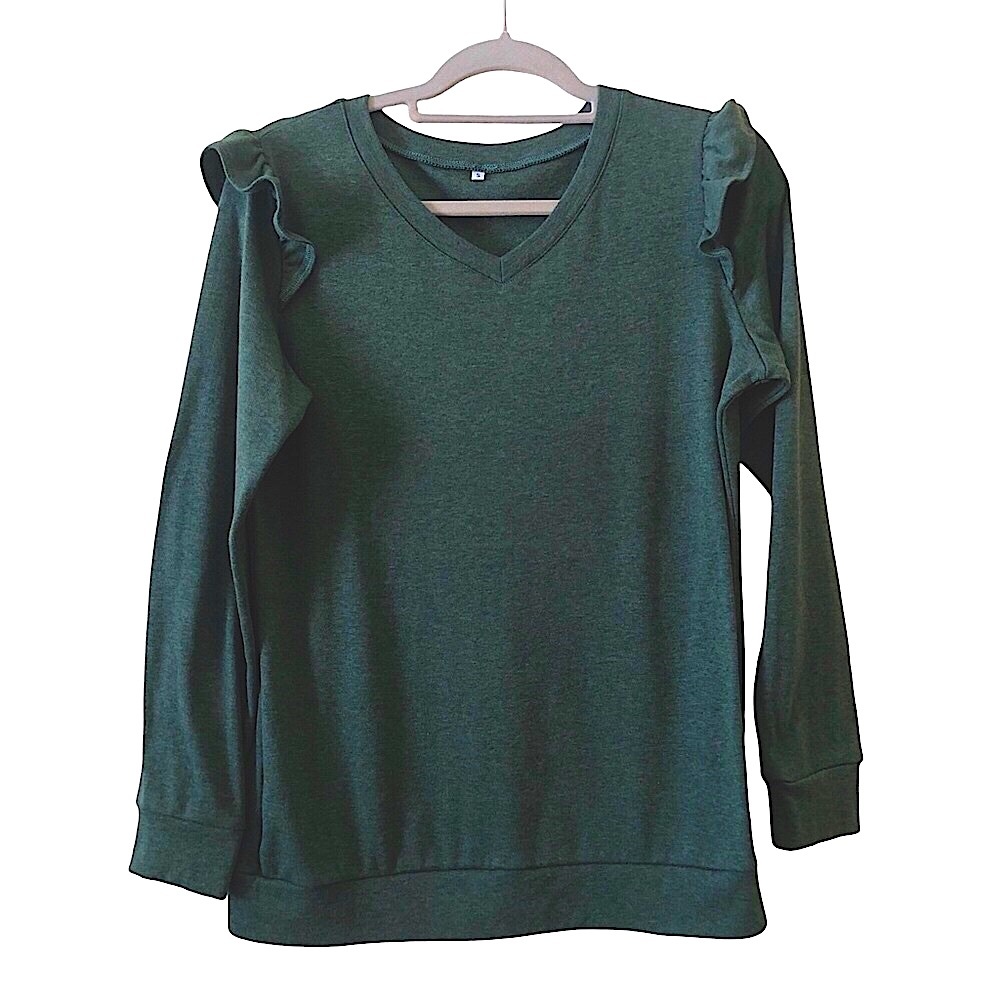 Gorgeous Green Ruffle Sweater